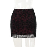 Fongt Summer New Women's Casual Pants Dark Sexy Body-In-Print Lace High-Waisted Flared