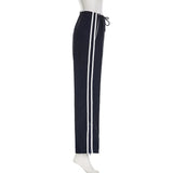 Vintage Striped Piping Sweatpants-Outfit