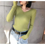 Fongt Long Sleeves Of The Jacket Lady With A Sweater In The Women's Autumn And Winter Blouse Multi-Colored Knitted