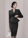 Fongt Wind OL Professional Ass Suit Dress Woman 2025 Korean Version Of Temperament Coat High Waist Half Skirt Two Sets