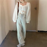 Women Design Fashion Shirring Cropped Female Clothing Plaid All-match Sweet Girls Daily Basic Teens Minimalist