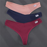 Thong V Waist Design G-String Women's Panties Cotton Panties Female Underpants Solid Pantys Intimates Lingerie
