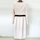 Fongt Early Spring New Star Fashion Temperament Simple Diamond Nails Color Long-Sleeved Dress