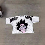 Men's T-Shirts Oversized Graphics Gothic Harajuku Short-Sleeved Men's T-Shirts Y2k Top Friends-Outfit