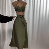 Fongt Summer New Breast-Wearing Waist Seaside Holiday Dress Suit Women's Clothing