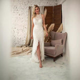 Fongt 2023 Women's Sleeveless Hanging Neck Lace Dress