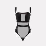 Hollow Out Strap Black Party Club