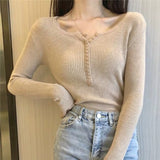 Women's Autumn And Winter Knitted Sweater With 2023 New High-End V Tie Bottom Slim White Long-Sleeved Blouse-Outfit