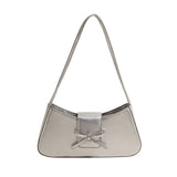 Bow Knot Pu Leather Y2K Shoulder Bag-Outfit