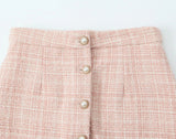 Tweed Pearl Button Sleeveless Tank Top And Mini Skirt Set-Outfit
