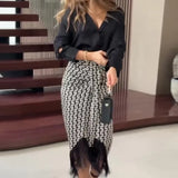 Fongt 2024 New Solid Color Temperament Shirt Jacket High-Waisted Skirt Two Sets Of Women-Outfit