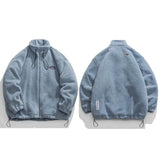Colors Hip Hop Streetwear Jacket Coat Fleece Fur Plain Jacket Harajuku Embroidery Jacket 2022 Men Winter Jacket Zip Up