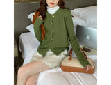 Fongt Gray Knitted Cardigan Women's Autumn With High-End Sweater Coat Early Autumn Temperament Long Sleeve