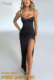 Corset Split Ruched Dress Sexy Spaghetti Strap Bodycon Pleated Dress 2023 Long Summer Dreeses for Women Party