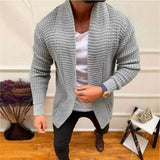 Fongt Men's Fashion Men's Casual Long Sleeve Lapel Knit Sweater Men's