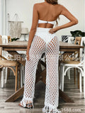Solid Color Thoracic Split Swimsuit Women 2025 New Low-Waisted Lace Bikini Three-Piece