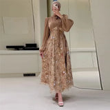 Fongt 2025 New French Vintage Collar Elegant Long-Sleeved Wrinkled Dress