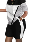 Fongt Women's Spring And Summer Explosion Short-Sleeved Two-Set Printed Commuter