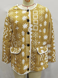 New Autumn And Winter 2024 Women's Wear Medium And Long Printed Cotton Jacket W028 6301-1-Outfit