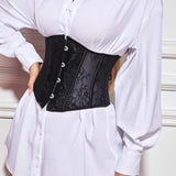 Gothic Corset Underbust Slimming Waist Trainer Corset Shapewear Women Modeling Strap Corselet Bustier Top Lace Up Pu Vest-Outfit