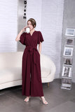 Pure Color Short-Sleeved Jumpsuit-Outfit