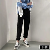 Fongt Waist Jeans Female 2024 New Autumn Thin Model Versatile Show Thin Loose Straight Tube Nine Points Trend White Pants-Outfit