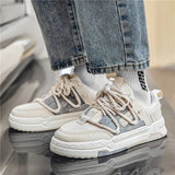 Men Skateboarding Shoes Canvas Comfortable Thick Bottom Platform Shoes Men Casual Vulcanized Shoes Sneakers Student Shoes-Outfit