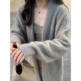 Fongt Glutinous High-End Loose Long Sweater Autumn And Winter 2024 New Lazy Knit Coat