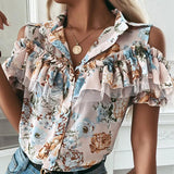 Off Shoulder Ruffle Chiffon
