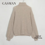 New 2022 spring Women's sweater fashion loose brand Women's turtleneck solid color exquisite high street tops