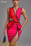 Dress 2023 New Women's Pink Bodycon Dress Elegant Sexy Mesh Insert Evening Club Party Dress High Quality