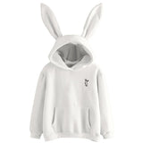 Cute Bunny Printed Girl Hoodie Casual Long Sleeve Sweatshirt Pullover Ears Plus Size Top Sweatershirt Hot