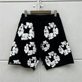 2024 New Black And Gray Printed Shorts For Men And Women With High Quality Rope Shorts-Outfit