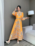 Floral Long-Sleeved Dress-Outfit
