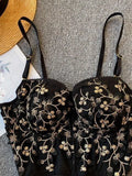 Vintage Lace Embroidery Bustier-Outfit