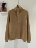 Women's Sweater Turn-down Collar Loose Long Sleeved Pullover Knit Solid Fashion Warm Winter Sweaters for Women