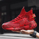 Fashion Classic Men Sneakers Spring Breathable Running Shoes for Men Graffiti Sport Shoes High-top Mesh Walking Jogging