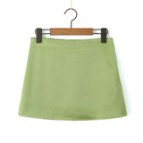 Spring Style Classic Holiday Shorts, Solid Color Shorts, Half Skirt, A-Shaped Skirt.-Outfit