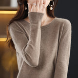 Fongt Women's Fall / Winter 2023 New Loose Knit Women's Top With A Sweater Soft Waxy Sweater-Outfit