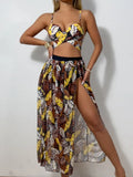 2025 New Split Swimsuit Sexy Bikini Net Dress Three-Piece Swimsuit Female