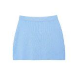 Fongt For Women's INS Burst Color V-Neck Knitted Shirt + Short Skirt Set