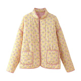 2024 Autumn And Winter Women's Street Fashion Print Casual Coat Quilted Padded Coat W028 6404-Outfit
