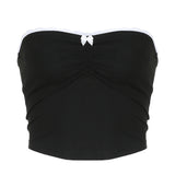Fongt Cloth Forget Pure Lust Lace Lace Lace Word Collar Bow Folded Breast Sweet Spicy Sexy Body Repair