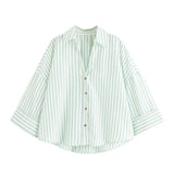 Fongt New Women's Fashion Set Simple Linen-Blend Long-Sleeved Shirt