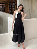 Fongt Xixi 2025 Summer New French Temperament Flax High Waist Dress Elegant Holiday Dress 88345