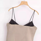 New Splicing Design Short Halter Top 3583586-Outfit