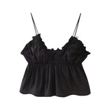 Fongt And Summer 2025 New Women's Street Fashion Bows Cotton Sling Vest Top