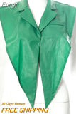 Women Notched Collar Faux Leather PU Tank Tops Ladies Sexy Sleeveless Shawl Vest 2023 Fall Harajuku Lolita