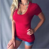 Pullover Solid Color Deep Sexy