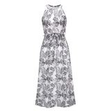 Fongt Women's Dress New Summer Sexy Fashion Milk Silk Print Floral Dress